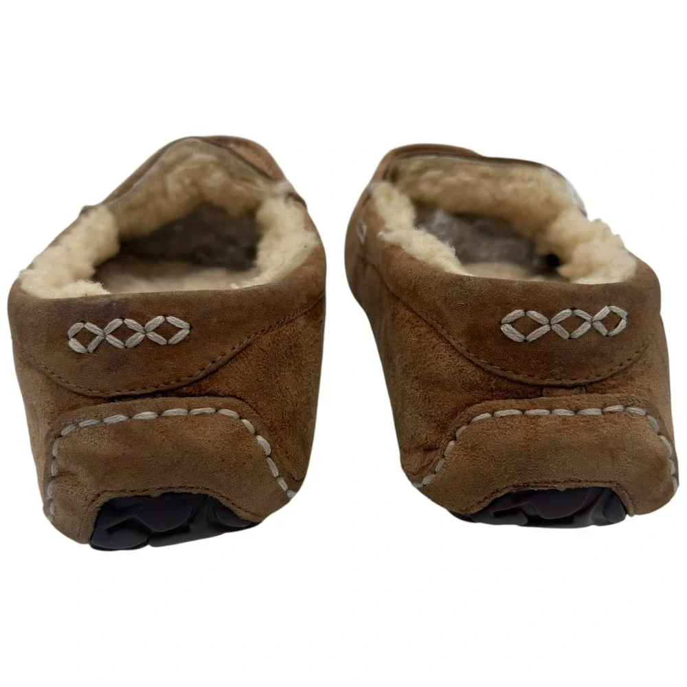 UGG Australia Chestnut Suede Shearling Moccasin Slippers Men's Est 5